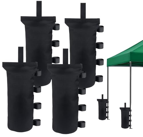 Casenly Pesos para Carpas, 4 PCS Bolsa de Arena para Carpa Oxford 600D, Bolsas de Peso para Cenadores, Sacos de Arena Resistente de Doble Costura para Carpa Plegable Carpas para Exteriores Sombrilla