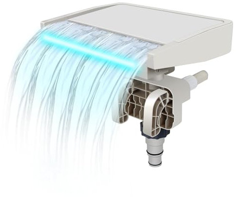 Varesee Pool Fountain Waterfall for Above-Ground Pools with 7-Color LED Lights, Pool Waterfall Power by Filter Pump, Swimming Pool Accessory for Outdoor Decor and Relaxation