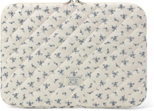 Starnearby Housse Ordinateur 15-16 Pouces, Pochette Ordinateur Matelassée | Motif Floral, Compatible avec MacBook Air 15 Pouces, MacBook Pro 15, MacBook Pro 16 Pouces M5 M4 M3 M2 M1