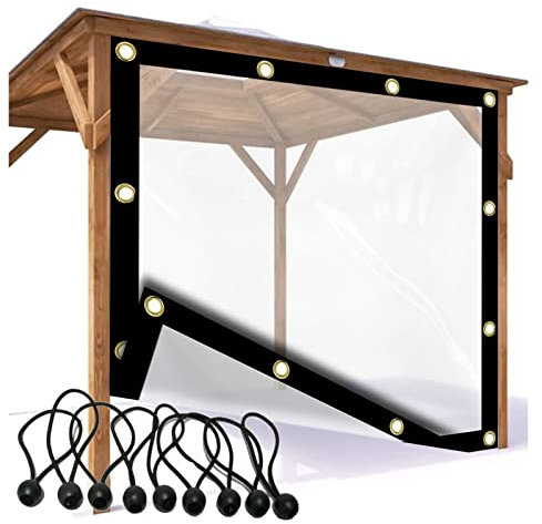 Transparente faltbare Pavillon-Seitenwand mit Bungee-Ball, hohe Klarheit, Windschutzscheibe für Gewächshäuser/Gartenarbeit, 1,8 x 1,8 m – perfekt für den Außenbereich