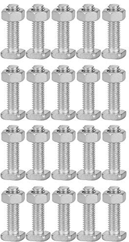 Präzise Gewächshaus-Aluminiummuttern & Bolzen mit 20 Teilen für Einen Einfachen Ersatz und Langfristigen Service. Gewächshauszubehör