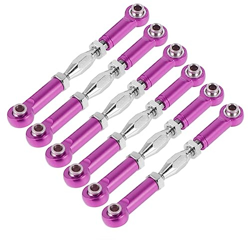NAMOARLY 6pcs Adjustable Turnbuckle Rod Linkage for Rc Redcat Hsp Racing Hpi Truck Buggy Purple Metal Easy Installation Compatible Upgrade Parts