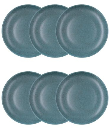 Bidasoa Set de 6 platos llanos Element Hydrozero de porcelana 27 cm | Azul, Porcelana, formato redondo, acabado decorado, 27 cm, 6 piezas, apilable, apto para microondas