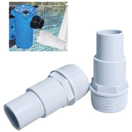 DmDoyy Raccords De Tuyau De Piscine De 32 À 38 Mm, 2 PCS Adaptateur De Tuyau De Piscine(Blanc), Double Embout De Tuyau