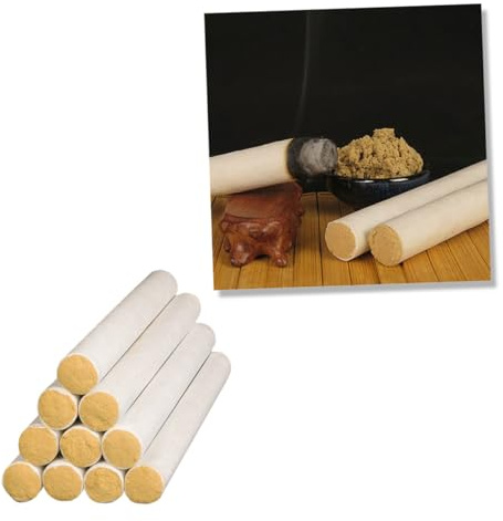 CLISPEED 10 Stück Handgerollte Moxa Stäbchen 50:1 Reine Chinesische Ai Ye Moxarollen Wenig Rauch Gleichmäßige Hitze für Moxibustion Wellness Entspannung