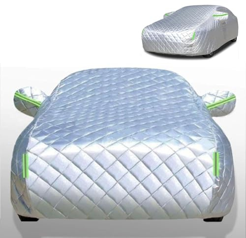 Anti-Hail Car Cover for 𝖳𝖾𝗌𝗅𝖺 Model 3 Waterproof & UV Resistant Car Cover Outdoor - All Weather Universal Thick Cotton Hail Proof Covers with Reflective Strips