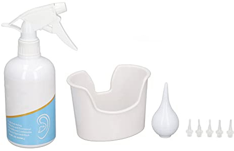 Asixxsix Outil d'Élimination du Cérumen pour les Adultes et Enfants, Kits de Netoyage des Oreilles avec Bassin, Seringue, Kit de Curette, d'irrigation des Oreilles Sûr et Efficace