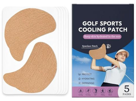Maodom Parches de ojos para golf, 5 pares de calcomanías de bloqueo solar | protección UV, para mejillas, cara, debajo de los ojos, mujeres, hombres, deportes al aire libre, golf, correr, senderismo