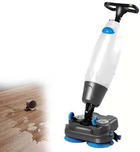 zhenmaster Fregadora Eléctrica de Pisos 3 en 1, Pulidora y Secadora Manual de 17 Pulgadas, Alta Eficiencia 13000 Pies²/H, Ideal para Suelos de Baldosa, Cemento y Madera Sellada(White)