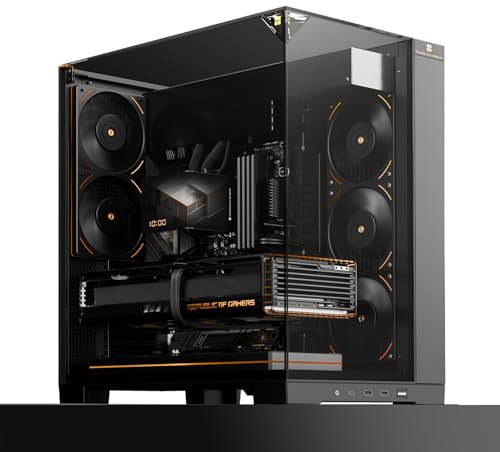 Thermalright TR A70 ATX - Alloggiamento da gioco in vetro a tre lati, flusso d'aria a quattro vie, chiusura rapida senza attrezzi, montaggio a scheda grafica verticale con funzione