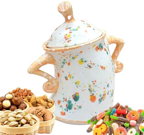 Generico Contenitore con atteggiamento, simpatico barattolo per alimenti con coperchio, teiera divertente e impertinente, contenitore decorativo per alimenti da cucina per caffè, tè e zucchero