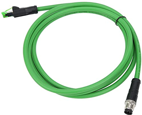 ZJchao Cable de Conexión Conector M12 Rj45, Cable de 24 Awg 3 Metros IP67 a Prueba de Agua con Conector Macho de 4 Pines para Aplicaciones de Ethernet Industrial y Bus de Campo