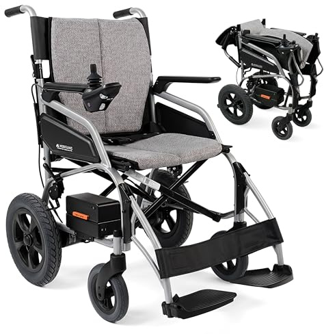 Mobiclinic®, Silla de Ruedas Eléctrica, Plegable, Autonomía 10 km, Freno Electrónico, 24V 5,2Ah, Modo Automático y Asistido, Hasta 100 kg, Sistema Antivuelco, Hasta 6km/h, Motor 130W, Mara