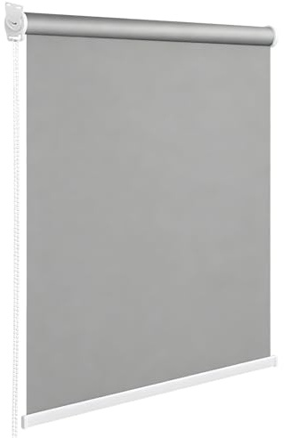 Ysislybin Tende a Rullo, 120 x 180 cm Tenda da Sole per Esterno in Poliestere Grigio Chiaro, Tenda da Sole Verticale a Rullo per Esterno Avvolgibile Anti UV con Cordino per Balcone Ufficio Bagno