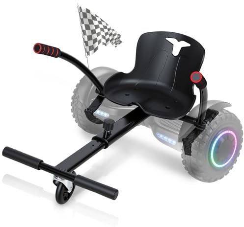 Monucep Hoverboard mit Sitz, Verstellbarer Sitzscooter Kompatibel mit 6,5-10 Zoll Hoverboard Sitz, Kartsitz Kinder Erwachsene, Ergonomischer Sitz