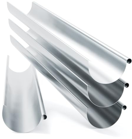 greate grondaia 333 mm 1,15 metri zincata - canale di scarico pioggia | Confezione da 4 - con montaggio semplice e senza attrezzi - grondaia in zinco per serra, carport ecc. canale di scarico tetto