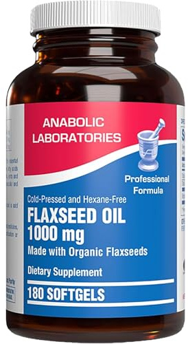 Cold Pressed Organic Flaxseed Oil 1000mg Softgels - Non GMO Organic Flax Seed Oil Rich in Naturally Occurring Omega 3 6 9 for Full Body Benefits - Fish Free Omega 3 Supplement (180 Softgels)