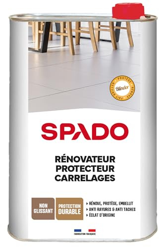 SPADO - Rénovateur Protecteur Carrelages - Protection Anti-Rayures et Anti-Taches - Haute Résistance à l'Humidité et à l'Usure - Fabrication Française - Bidon 1 Litre