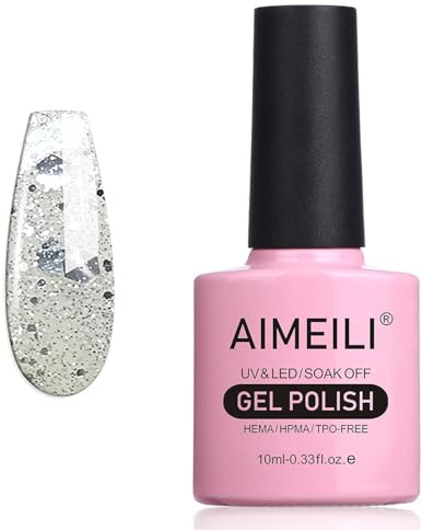 AIMEILI UV LED Gellack ablösbarer Klar Glitzer Gel Nagellack Gel Polish - Marbled (034) 10ml