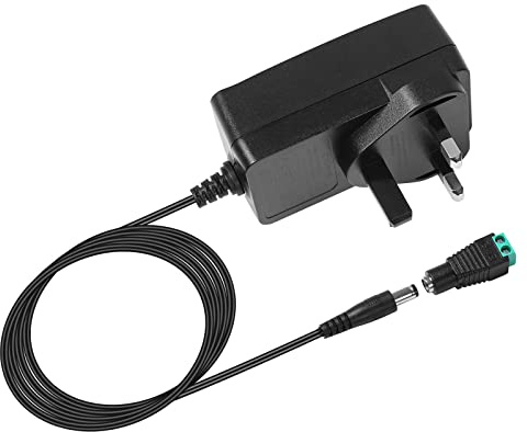 Lepro 12V 2A Power Supply, 240V to 12V Adapter Driver, 5.5mm x 2.1mm Jack | 24W UK Plug with 1.5M Cable, AC to DC Converter Transformer, for 12V LED Strip Light, Router, CCTV Camera and More