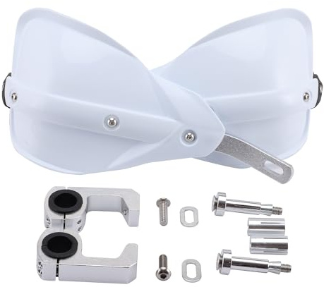 GOOFIT reemplazo paramanos Moto 22mm Protector Manillar Motocross Enduro Aluminio Universal reemplazo para Pit Bike Scooter ATV Quad Ciclomotor Offroad Blanco