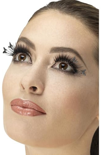 Smiffys Cils, noirs, haut, papillon, contient de la colle Halloween