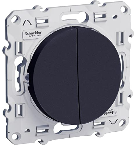 Schneider Electric - Odace, double poussoir Anthracite, à vis, connexion rapide - S540216