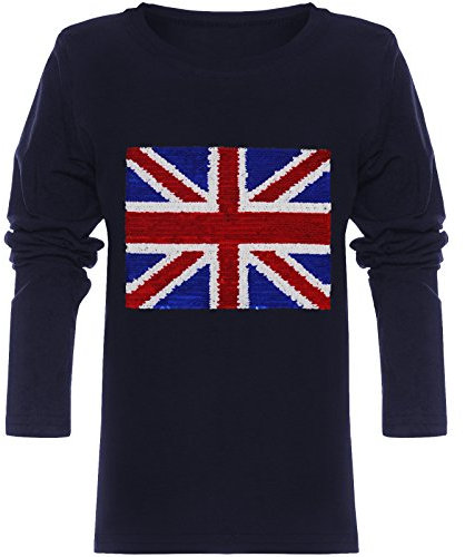 BEZLIT Jungen Langarmshirt Wende-Pailletten England EM 2024 21731 Navy 116