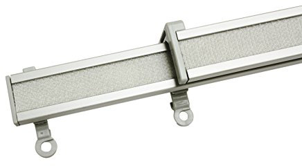 Gardinia Clip-On Paneelwagen 2er Set für Flächenvorhangschienen Perfectline, 60 cm, Aluminium, Grau, 32494, alu/grau, 60 x 3 x 4.5 cm