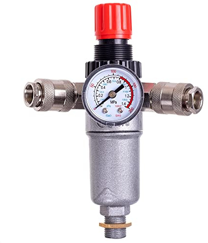 Tryckluftsfilter underhållsenhet tryckreducerare 3/8 regulator för kompressor med snabbkoppling