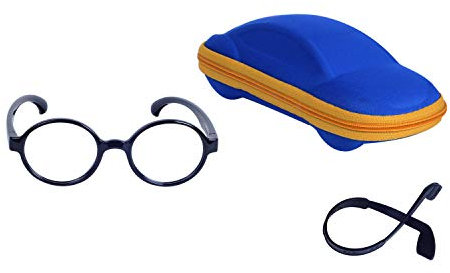 JoXiGo Kinder Blaulichtfilter Brille Ohne Stärke UV Blockieren TR90 Rund Brillengestell für Jungen Mädchen + Anti Rutsch Brillenband + Brillenetui