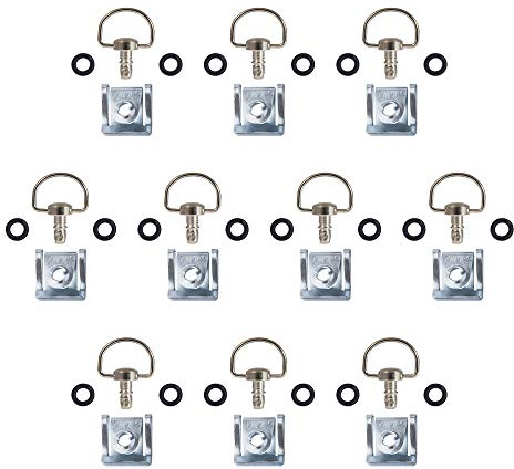Oldbones motorcykel tävlingsfästanordningar snabbfrigörande 14 mm D-ring 1/4 sväng kåpa fästanordning klämma stil C x 10 set i Silverfärg