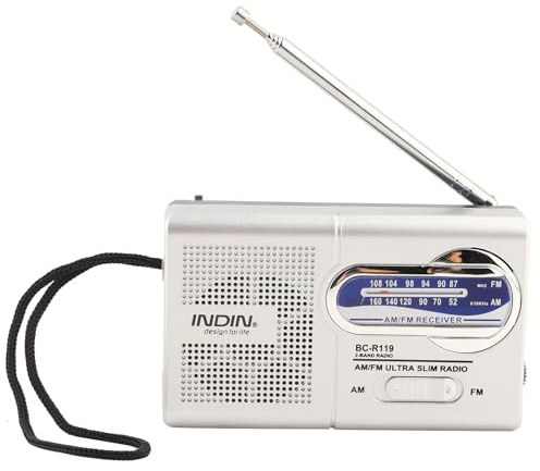 tragbares AM/FM-Radio, Multifunktions-Radio-Lautsprecherempfänger BC-R119 mit einziehbarer Antenne, eingebauter Lautsprecher für die Alten - Silber