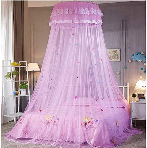 Leikance - Zanzariera rotonda, per letto da principessa, copertura completa, protezione contro gli insetti