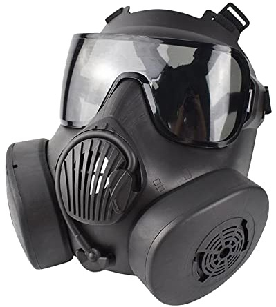 T TOOYFUL Gesicht Militär Realität CS Bereich Schutz Atemschutz für Cosplay Kostüm Film Schießen, Black_Gray Objektiv