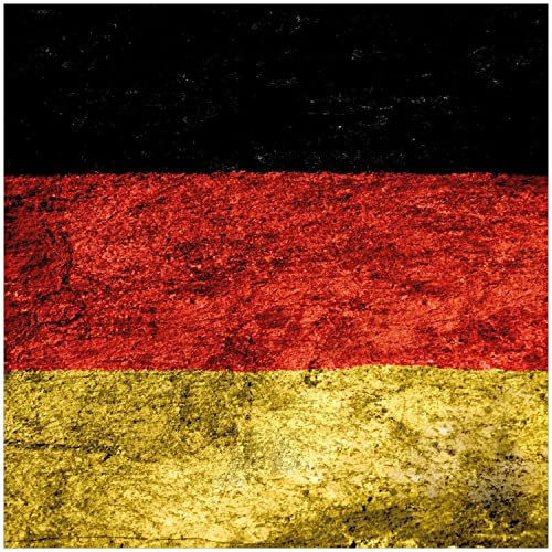 Wallario Memoboard aus Glas mit Motiv, Magnet-Tafel in 50 x 50 cm in Premium Qualität Verwitterte Deutschland-Fahne in schwarz rot Gold