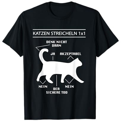 Katzen streicheln 1x1 - Katze Lustig Witz T-Shirt