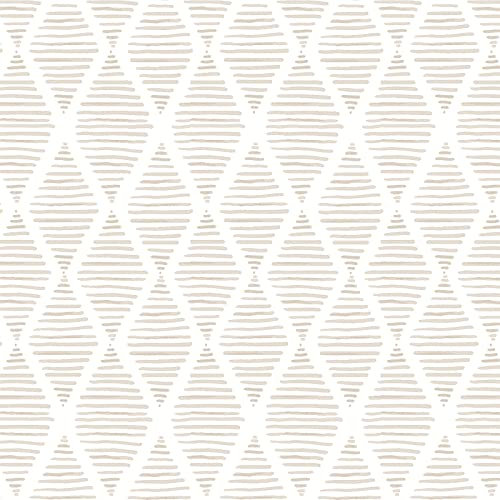 JOLIHOME Geometrische Tapete Beige Selbstklebendes Kontakt Papier Rhombus Vinyl Aufkleber für Wohnzimmer Schlafzimmer Küche Büro Badezimmer 44,5x500cm