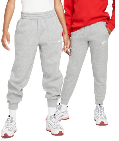 Nike Full Length Pant K NSW Club FLC Jggr Lbr, DK Grey Heather/Base Grey/White, FD3008-063, M
