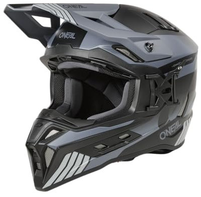 O'NEAL | Motocross-Helm | MX Enduro | ABS-Schale, Konfort-Innenfutter, Lüftungsöffnungen für optimale Belüftung & Kühlung | EX-SRS Helmet HITCH V.24 | Erwachsene | Schwarz Grau | Größe S