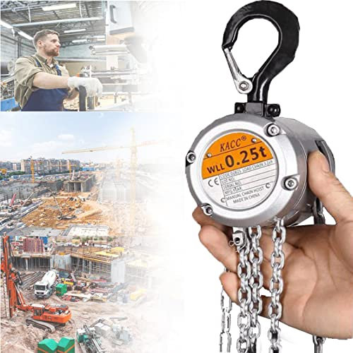 JINGEDD Manual Chain Block Hoist Come Along Heavy Duty Hooks Commercial Grade Steel for Lifting Pulling Construction Building Garages Warehouse Automotive Machinery,250KG*3m