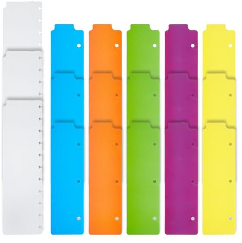 SUPERFINDINGS 18 Stück 6 Stile Buntes Snap In Lesezeichen Transparentes Planer Lesezeichen Kunststoff Trennblätter Für 3 Ring Ordner Halbtransparente Mini Trennblätter Mit Dokumentenlasche