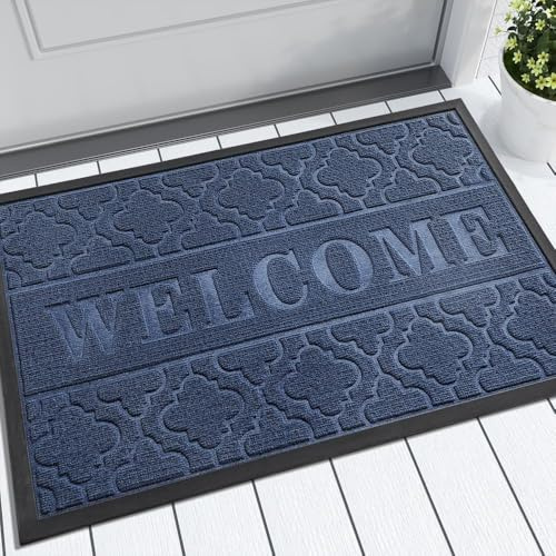 Yimobra Fußmatten – rutschfeste, waschbare, Strapazierfähige Türmatte für Haustüren, Flur, Büro – Blau, 120 x 80 cm – ideal für außen und innen.