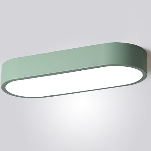 GZZBMY LED Innen Acryl Lange Deckenleuchte Moderne Korridor Deckenlampe Metall Deckenbeleuchtung Ultra Dünne 4CM Deckenlampen Passend für Wohnzimmer Schlafzimmer Küche Flur (Grün Weißes Licht,65CM)