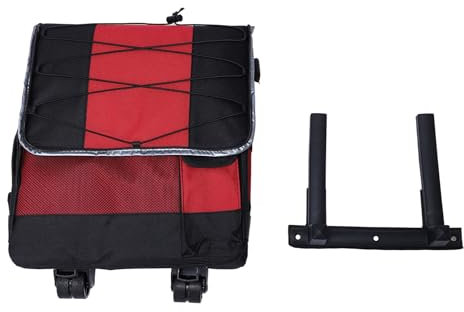Kühltasche mit Rollen, Rollkühler, 43 l, großes Fassungsvermögen, wasserdicht, faltbar, rollend, isolierte Box für Camping, Picknick, Rot