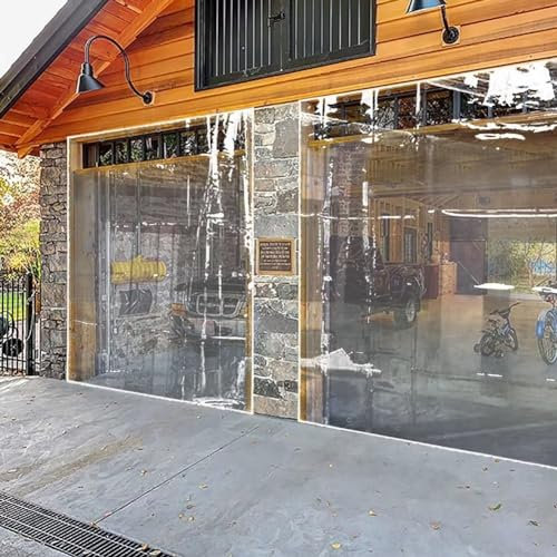 Strapazierfähige 2,4 m x 3 m transparente Glasplane, wasserdichte PVC-Plane mit verstärkten Ösen, für Outdoor-Camping, Premium-Qualität, transparente Abdeckfolie