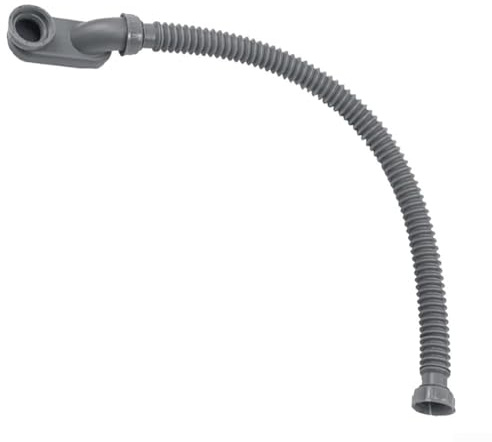 Low Profile Flat P Trap Flexible Drain Pipe Bathtub Shower Water Hose Plumbing Extendable 28-74cm PP Plastic Grey