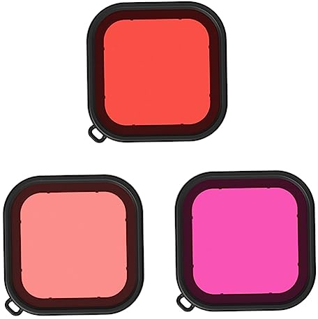 SHINEOFI 3pcs Camera Diving Filter Photography Camera Lens Cover Compatible for Gopro Underwater Diving Filter Lens Cover for Action Use Random Color