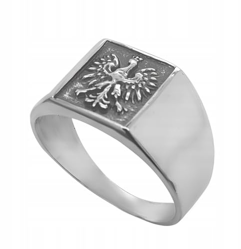 Ulex Premium 925 Sterling Silber Ringe Herren Siegelring Patriotisch Kleiner Adler Oxidiert Symbol Stark Poliert Handgefertigt Männer Ringe Größe 69