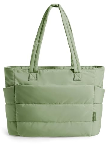 bagsmart Handtasche Damen Arbeitstasche Puffer Shopper Tasche Tote Bag 20L | Leicht Handtaschen mit Laptopfach Mehreren Fächern, Laptoptasche Lehrertasche Schultasche für Uni Arbeit Reise Shop Schule